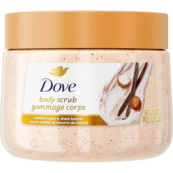 دوف مقشر الجسم من دوف فانيلا سكر وزبدة شيا يقشر ويغذي بعمق لبشرة ناعمة ومشرقة 15 أونصة - Image 1